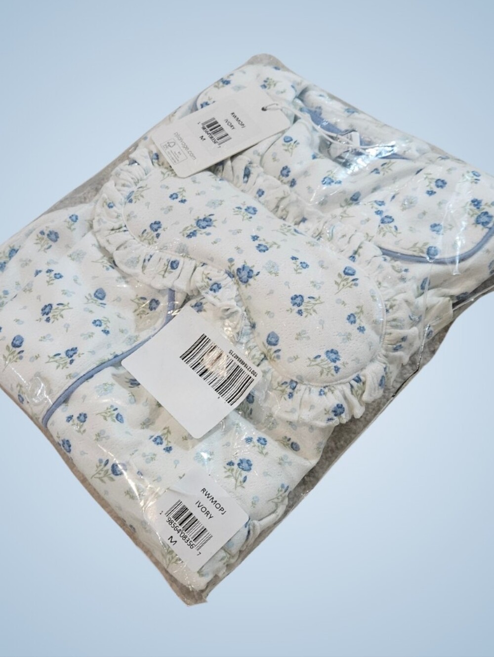 PJ Salvage Pajama Set Ruffles Ditsy Floral Medium Short Sleeve/Shorts/Eye Mask - Picture 2 of 2